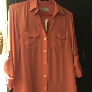 Loft 100% Polyester Dress shirt brand new